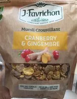 İçindeki şeker miktarı Cranberry & gingembre