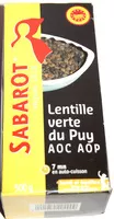 Количество сахара в Lentilles vertes du Puy