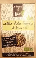入っている砂糖の量 lentilles vertes germées de France