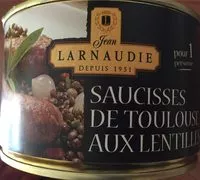 含糖量 Saucisses de Toulouse aux lentilles