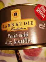 Sucre et nutriments contenus dans Larnaudie petit sale lentilles