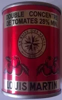 入っている砂糖の量 Double concentré de tomates 28% min.