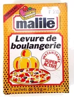 Sokerin määrä sisällä Levure de boulangerie