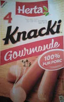 Sokerin määrä sisällä Knacki Gourmande Herta 100% Pur Porc