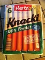Suhkru kogus sees 6 Original Knacki, 100 % Poulet (- 25 % de Sel)