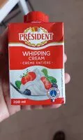 Quantité de sucre dans Whipping Cream - Crème entière