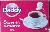 İçindeki şeker miktarı Daddy sucres en morceaux n°4 1 k
