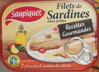 Suhkru kogus sees Filets de sardines 2 piments & pointe citron