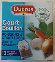 Suhkru kogus sees Court bouillon de poissons crustacé