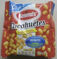 含糖量 Bénénuts Cacahuètes grillées & salées lot de 3 x 120 g