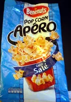 Sucre et nutriments contenus dans Benenuts pop corn apero