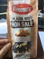 Количество сахара в Bénénuts Plaisir brut 3 noix & raisins cajous, amandes, noix du Brésil