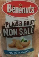 Количество сахара в Bénénuts Plaisir brut Noix de cajou