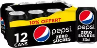 Amount of sugar in Pepsi Zéro sucres 10% offert 12 x 33 cl