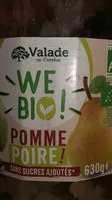 Sucre et nutriments contenus dans Valade