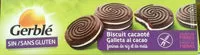 入っている砂糖の量 Biscuit cacaoté sans gluten