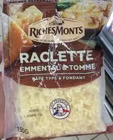 含糖量 Rapé raclette emmental tomme