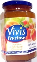 入っている砂糖の量 Confiture d'abricots canino au fructose