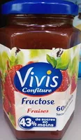 入っている砂糖の量 Confiture fructose fraise