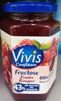 入っている砂糖の量 Confiture de fruits rouges au fructose