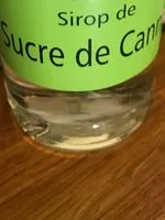 入っている砂糖の量 Sirop de sucre de Canne