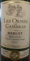 Sucre et nutriments contenus dans Les ormes de cambras merlot