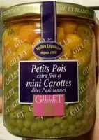 Suhkru kogus sees Petits pois extra fins et mini carottes
