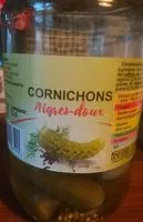 Suhkru kogus sees Cornichons aigres-doux