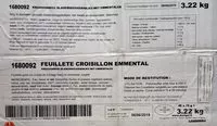 Quantité de sucre dans Feuilleté Croisillon Emmental