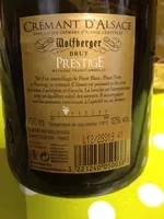चीनी की मात्रा Crémant d'Alsace Wolfberger brut prestige