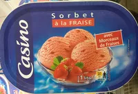 चीनी की मात्रा Sorbet fraise morceaux de fraise