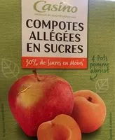 İçindeki şeker miktarı Compote allégée Pommes Abricots 30% de sucres en moins