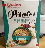 入っている砂糖の量 Pétales de blé complet et fruits