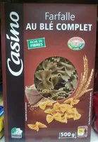 चीनी की मात्रा Farfalles au blé complet Casino