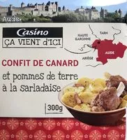 Sokerin määrä sisällä Confit de canard et pommes de terre à la sarladaise