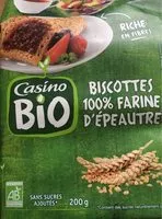 Sucre et nutriments contenus dans Casino bio