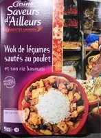 Sokerin määrä sisällä Wok de légumes sautés au poulet et son riz basmati