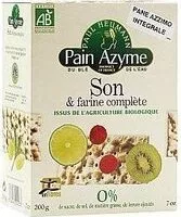 Jumlah gula yang masuk Pain azyme son & farine complète
