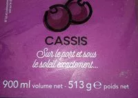 Amount of sugar in Sorbet cassis