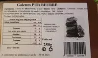 Quantité de sucre dans galette pur beurre
