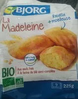 Quantité de sucre dans La madeleine Bio