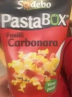 Suhkru kogus sees Pastabox fusilli carbonara