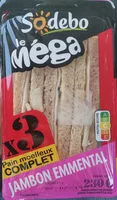 Jumlah gula yang masuk Sandwich le méga jambon emmental x3 / pain complet