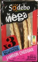 Jumlah gula yang masuk Sandwich le méga jambon cheddar x3