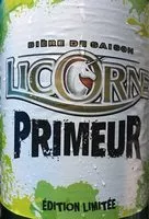 Sucre et nutriments contenus dans Licorne primeur