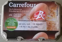 Cantidad de azúcar en 6 œufs frais de poules élevées en Plein air