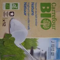 Quantité de sucre dans Yaourts nature au lait entier x12 Bio Carrefour