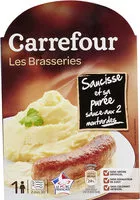 Suhkru kogus sees Saucisse Grillée et sa purée de pomme de terre Sauce aux deux Moutardes