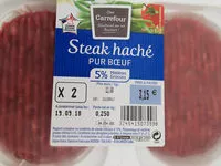 İçindeki şeker miktarı Steaks hachés pur bœuf 5%