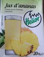 चीनी की मात्रा Jus De Fruit Helior Ananas